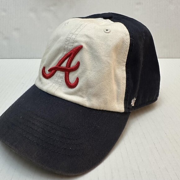 Atlanta Braves Hat Cap Strap Back Mens XX-Large Navy White MLB Baseball Blue 47 - Picture 6 of 15